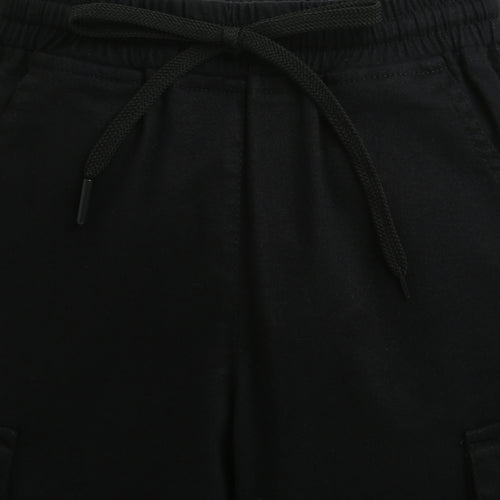 Black Cargo Wide-Leg Pants P1602