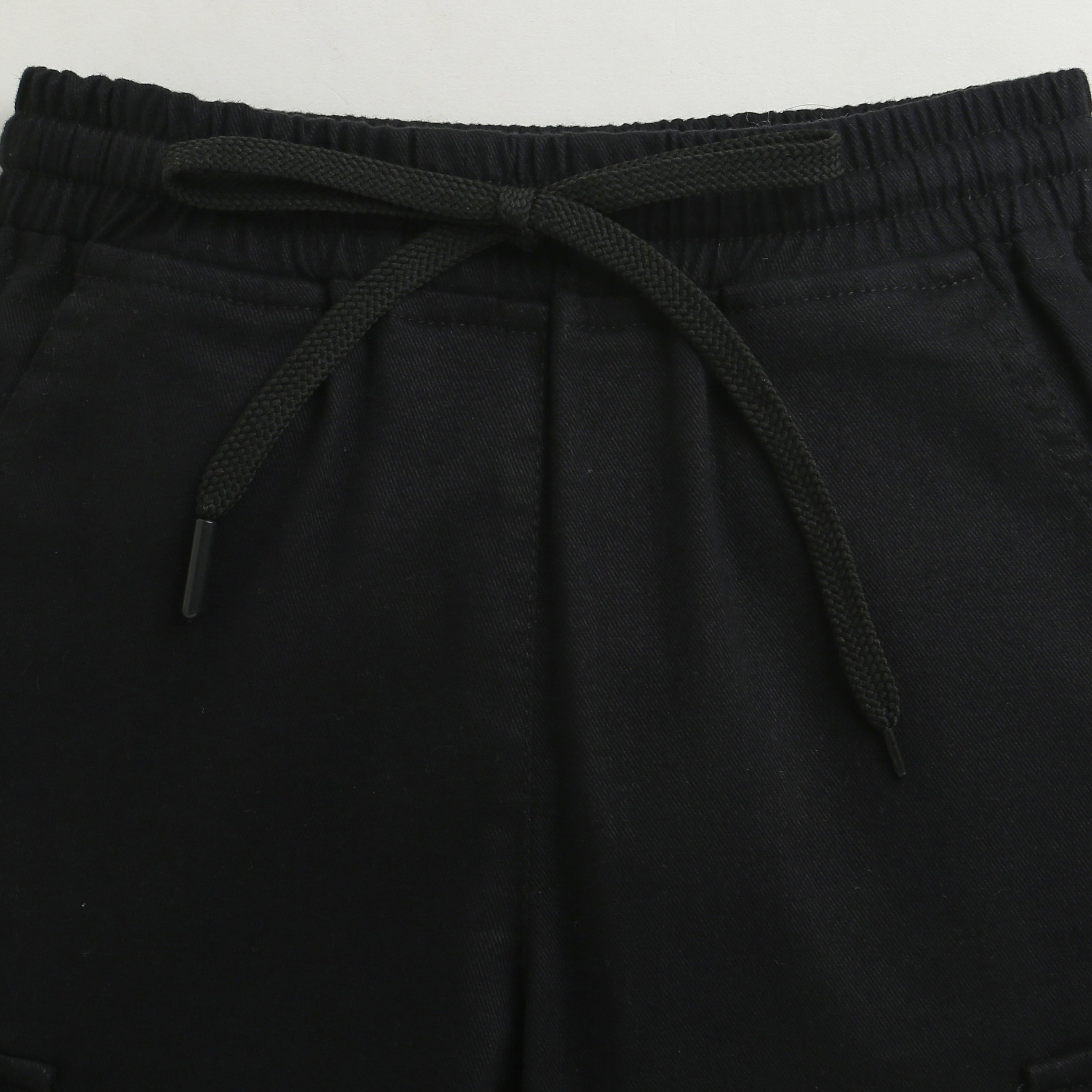 Black Cargo Wide-Leg Pants P1602