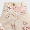 Girls Printed Beige Cargo Jeans