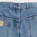 Blue High-Rise Wide Leg Denim Jeans P1631