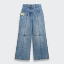 Blue High-Rise Wide Leg Denim Jeans P1631