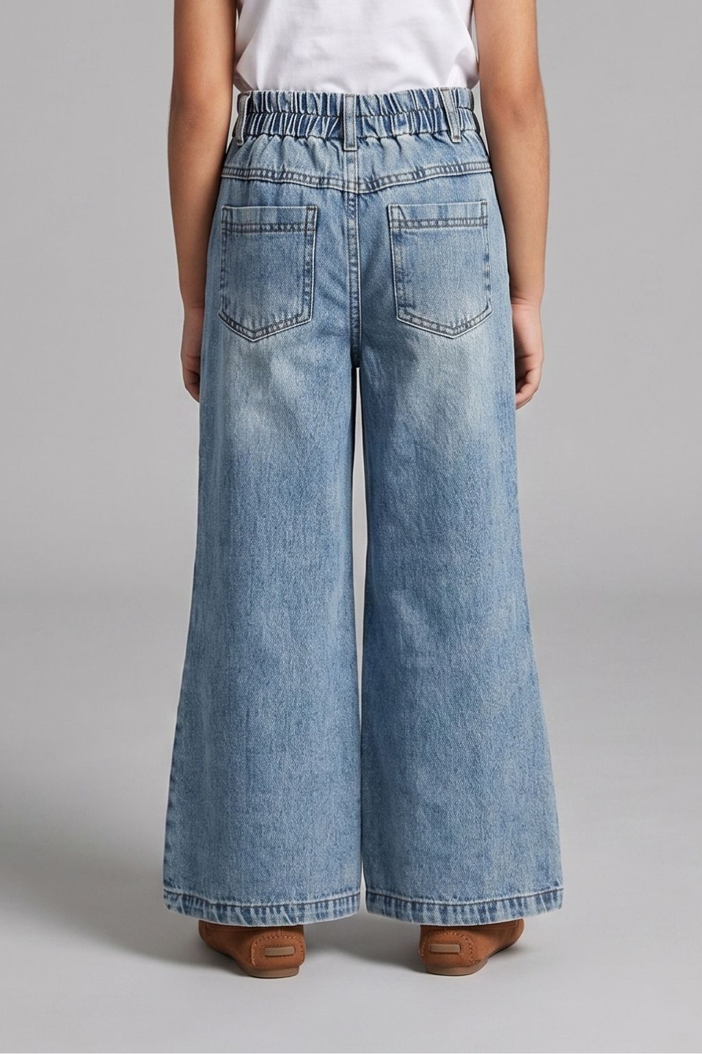 Blue High-Rise Wide Leg Denim Jeans P1631