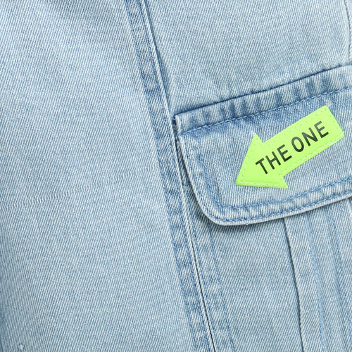 Neon Belt & Pocket Flap Cargo Denim Pants 1632
