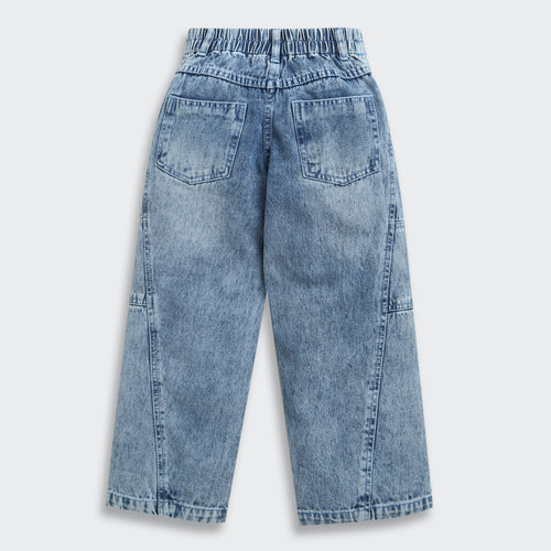 Light Blue Graffiti Print Denim Jeans 1633
