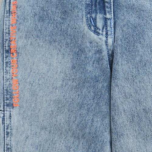 Light Blue Graffiti Print Denim Jeans 1633