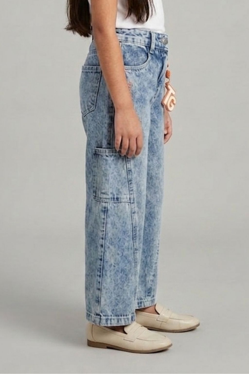 Light Blue Graffiti Print Denim Jeans 1633