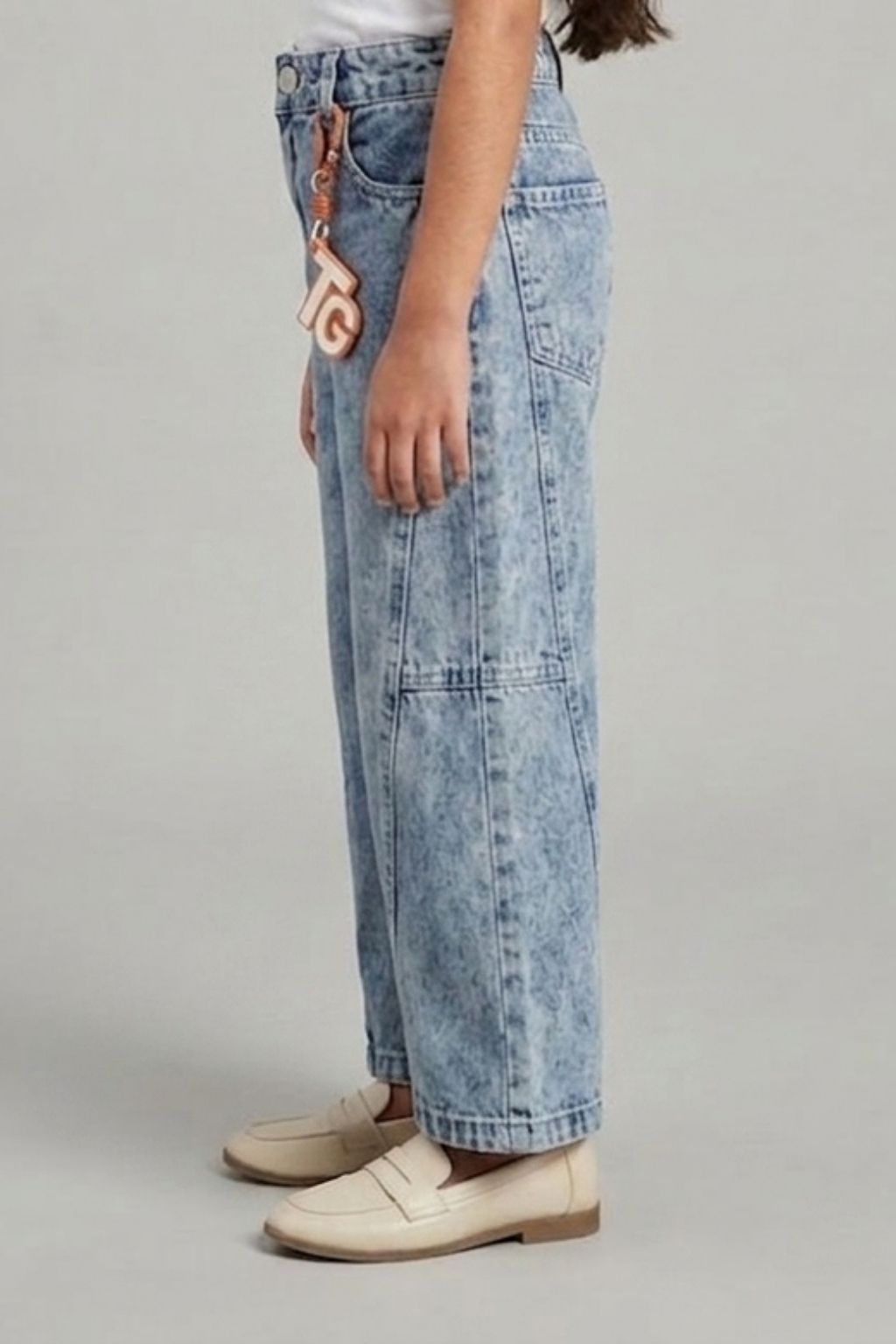 Light Blue Graffiti Print Denim Jeans 1633