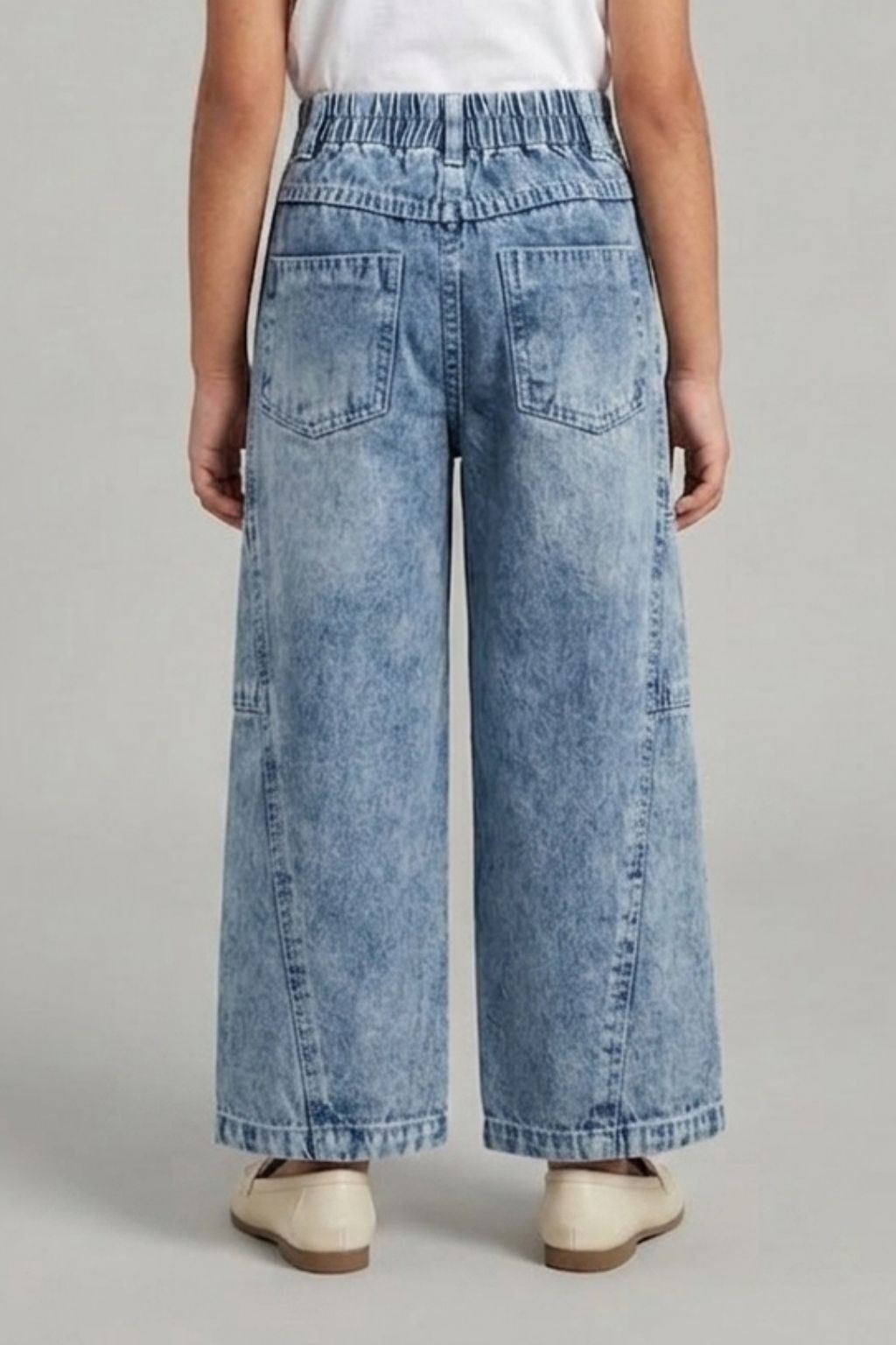 Light Blue Graffiti Print Denim Jeans 1633
