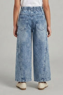 Light Blue Graffiti Print Denim Jeans 1633