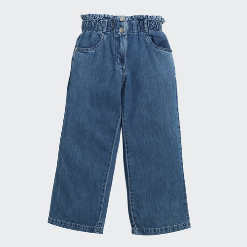 Wide-Leg Denim Culotte Pants 1637