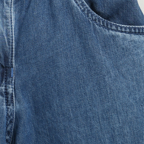 Wide-Leg Denim Culotte Pants 1637