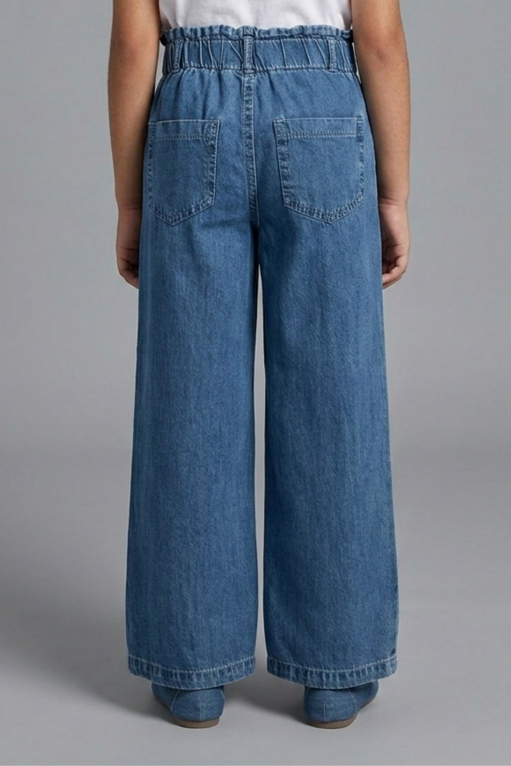 Wide-Leg Denim Culotte Pants 1637