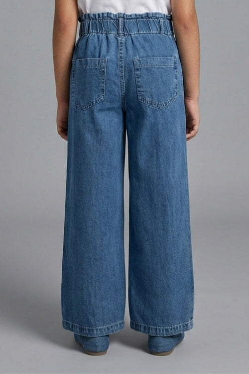 Wide-Leg Denim Culotte Pants 1637
