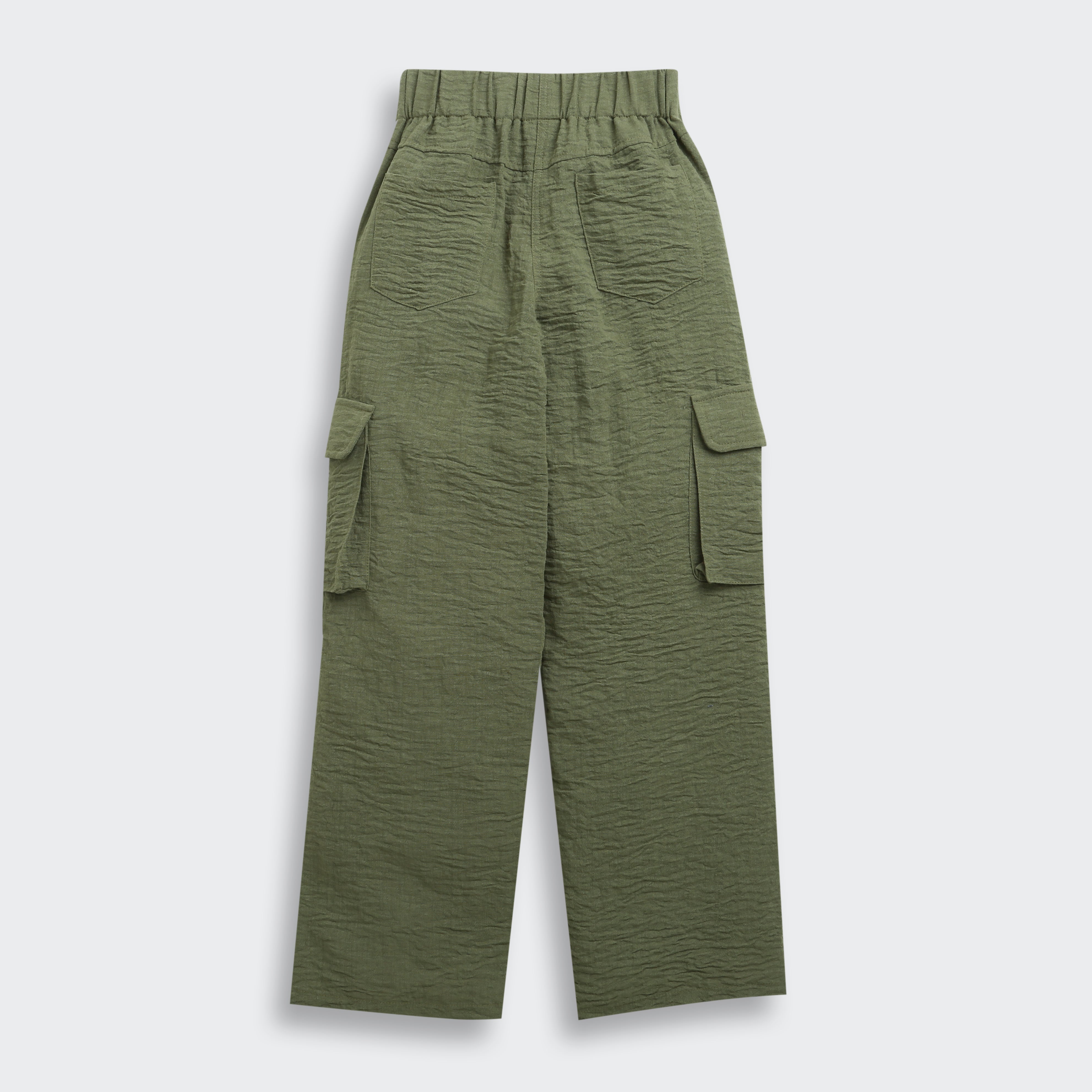 Olive Grove Textured Cargo Pants P1649