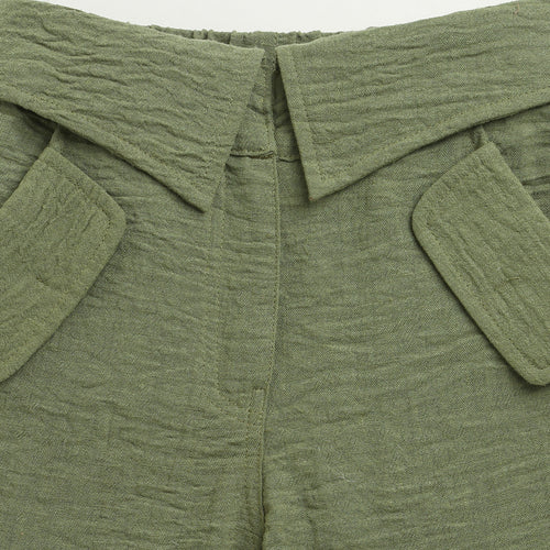 Olive Grove Textured Cargo Pants P1649