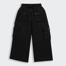 Black Cargo Wide-Leg Pants P1650