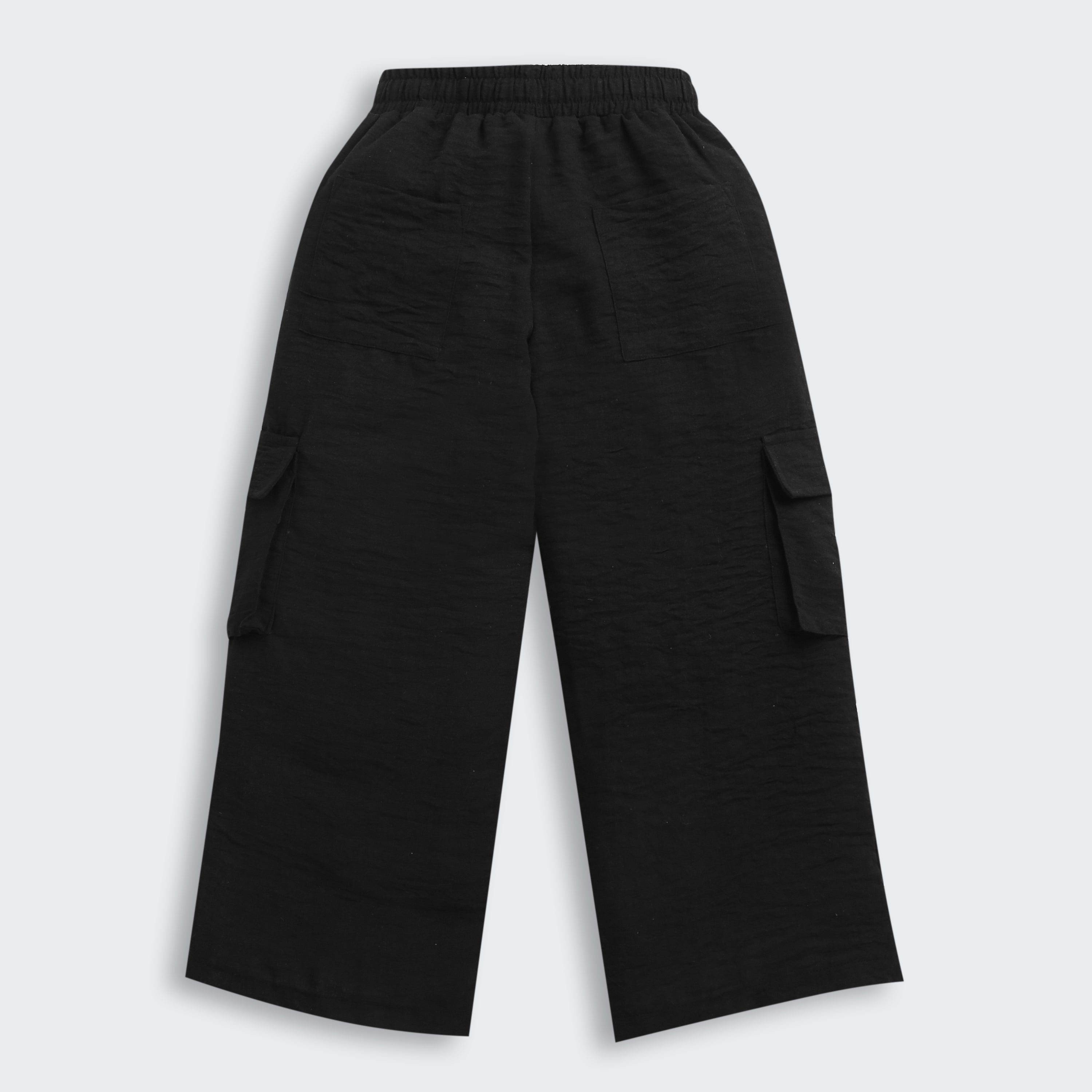 Black Cargo Wide-Leg Pants P1650