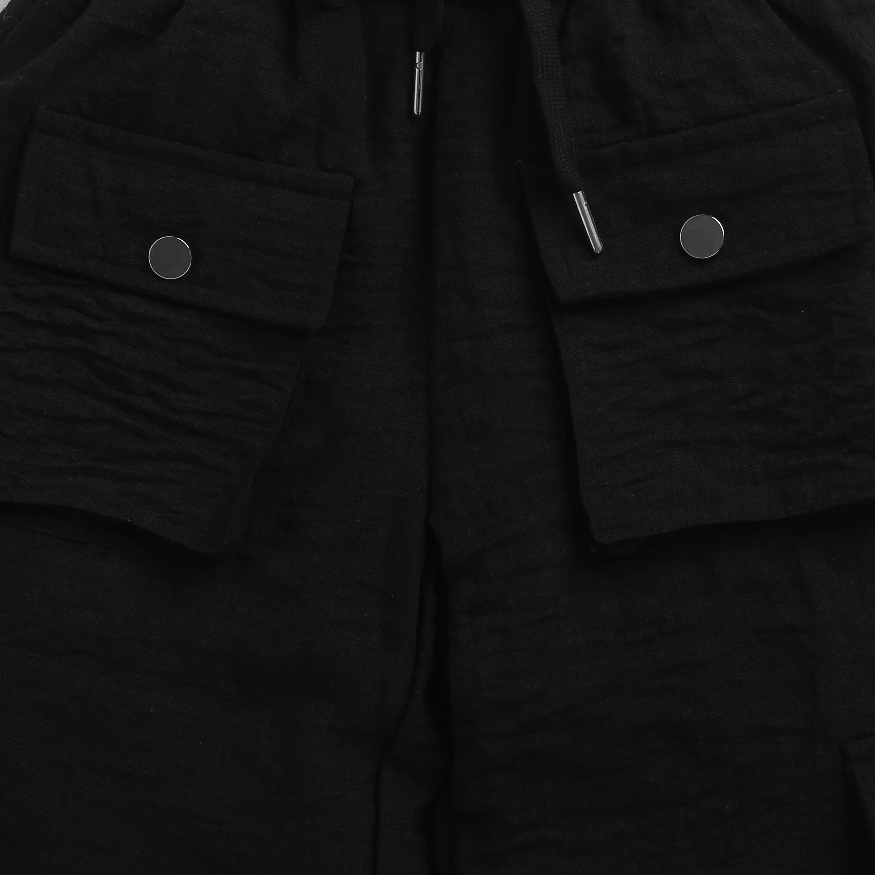 Black Cargo Wide-Leg Pants P1650