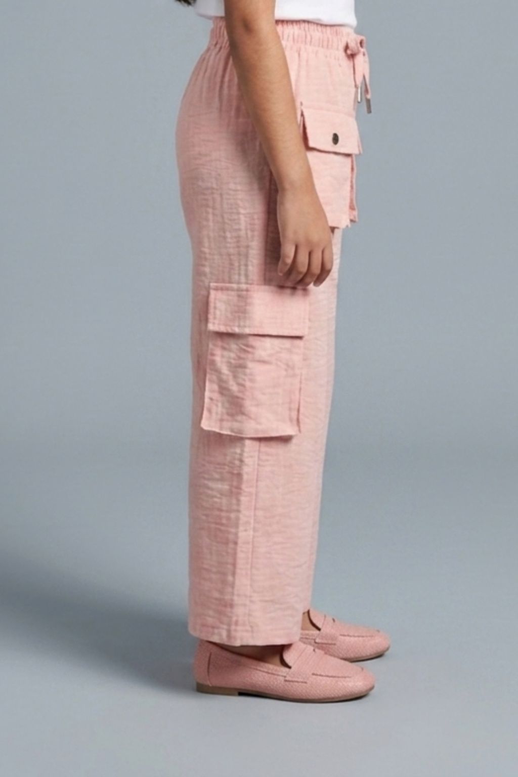 Peach Soild Wide-Leg Pants P1650