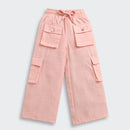 Peach Soild Wide-Leg Pants P1650