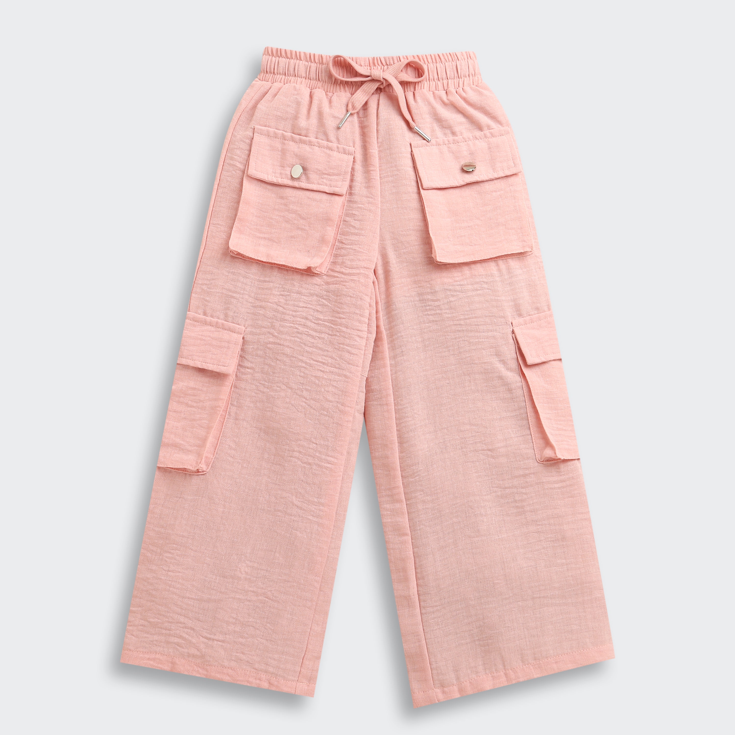 Peach Cargo Wide-Leg Casual Pants P1650