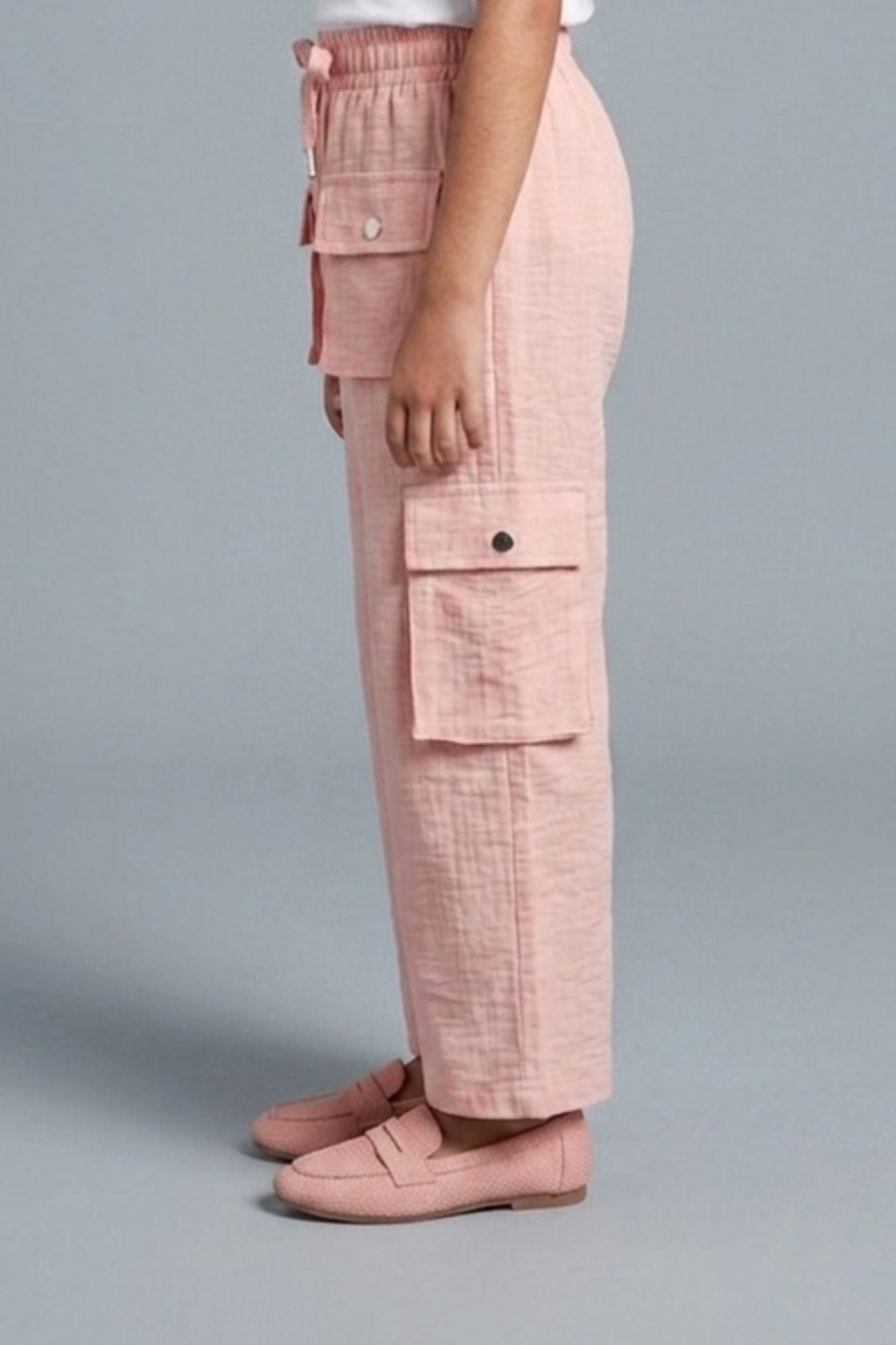 Peach Soild Wide-Leg Pants P1650