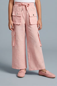 Peach Soild Wide-Leg Pants P1650