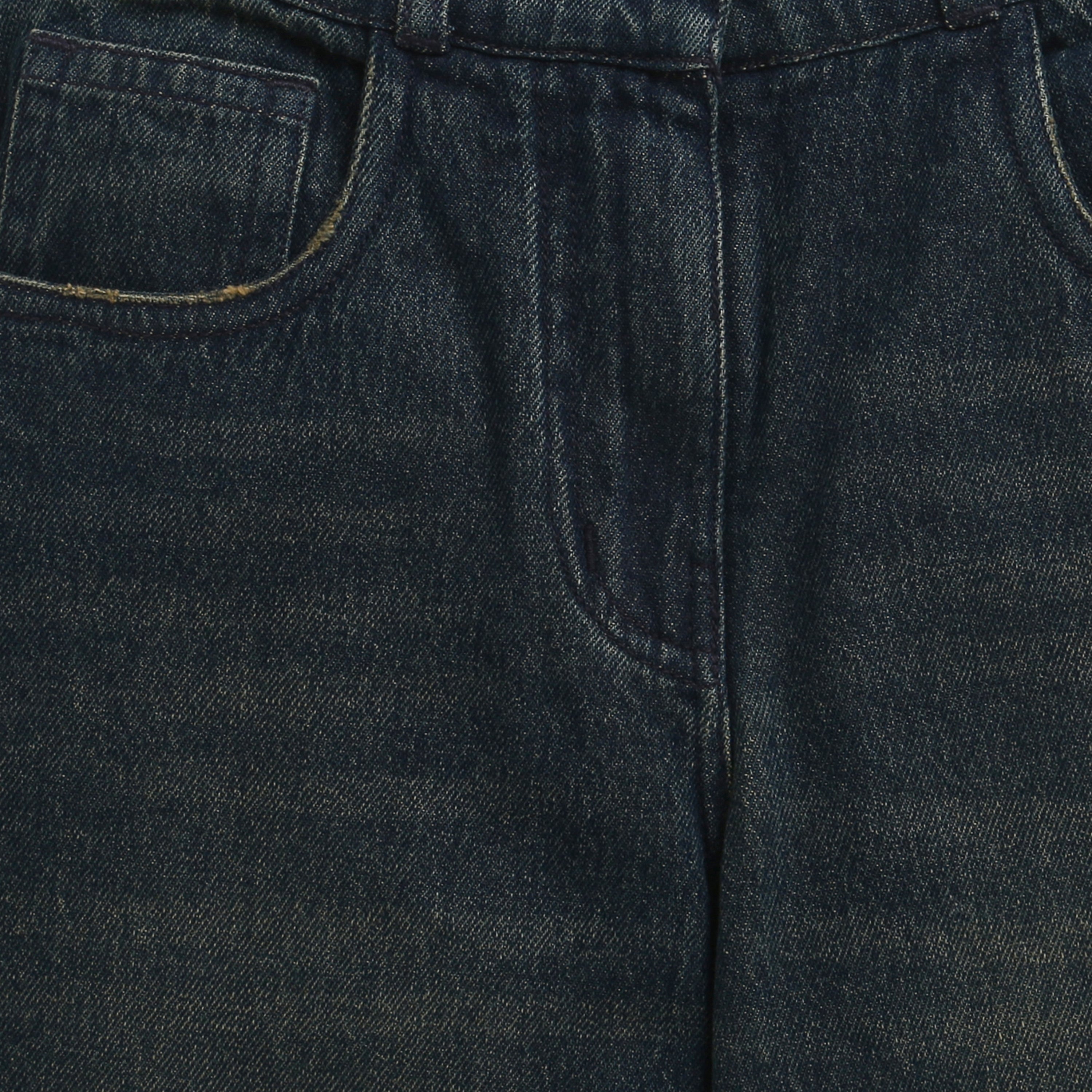 Khaki Denim Straight Fit Jeans for Girls