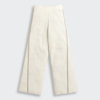 Tiny Girl Off-White Textured Wide-Leg Pants for Girls