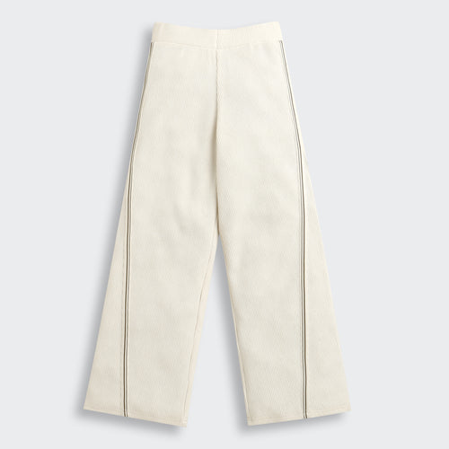 Off-White Textured Wide-Leg Pants P1669
