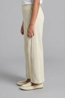 Off-White Textured Wide-Leg Pants P1669