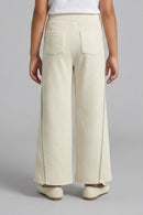 Off-White Textured Wide-Leg Pants P1669