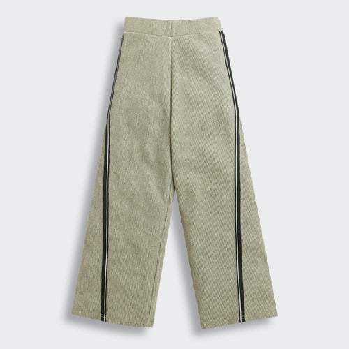 Sage Green Textured Wide-Leg Pants P1669