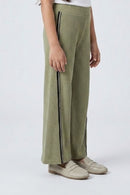 Sage Green Textured Wide-Leg Pants P1669
