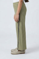 Sage Green Textured Wide-Leg Pants P1669