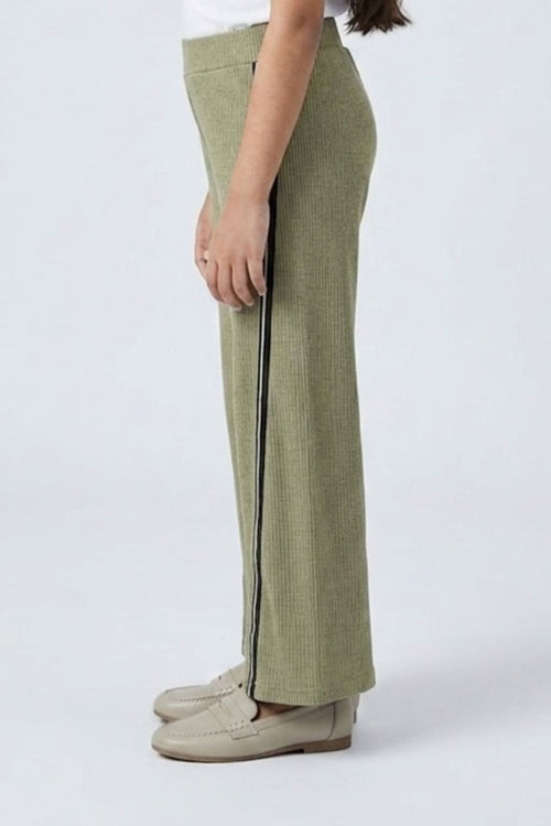 Sage Green Textured Wide-Leg Pants P1669