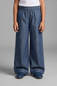 Dark Blue Wide-Leg Pants P1675