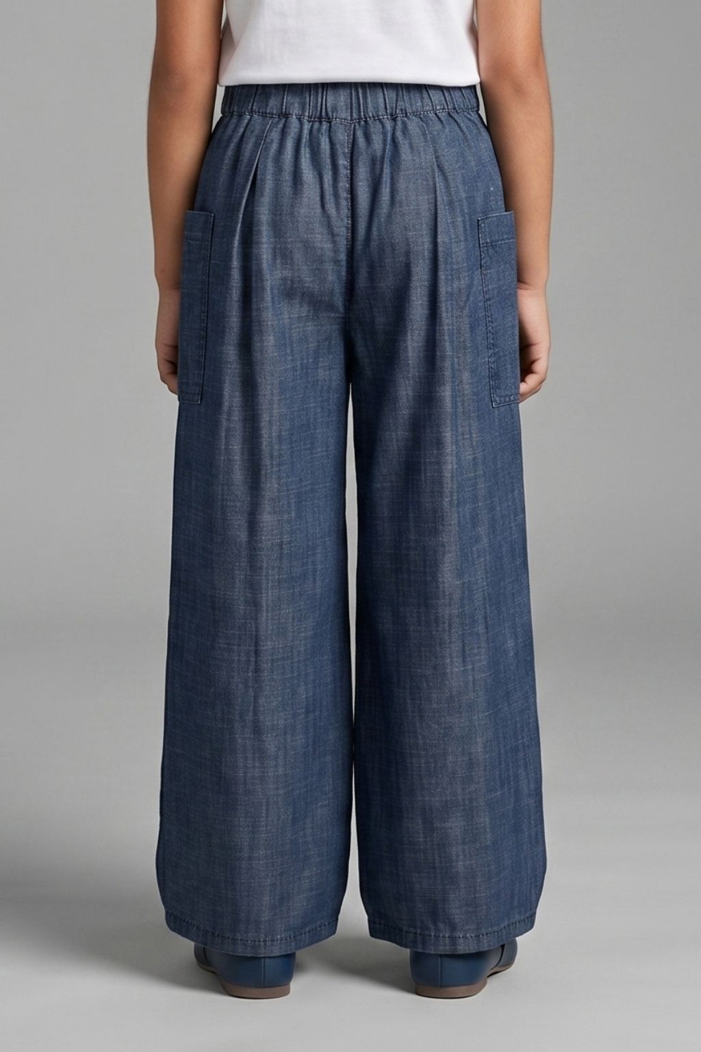 Dark Blue Wide-Leg Pants P1675