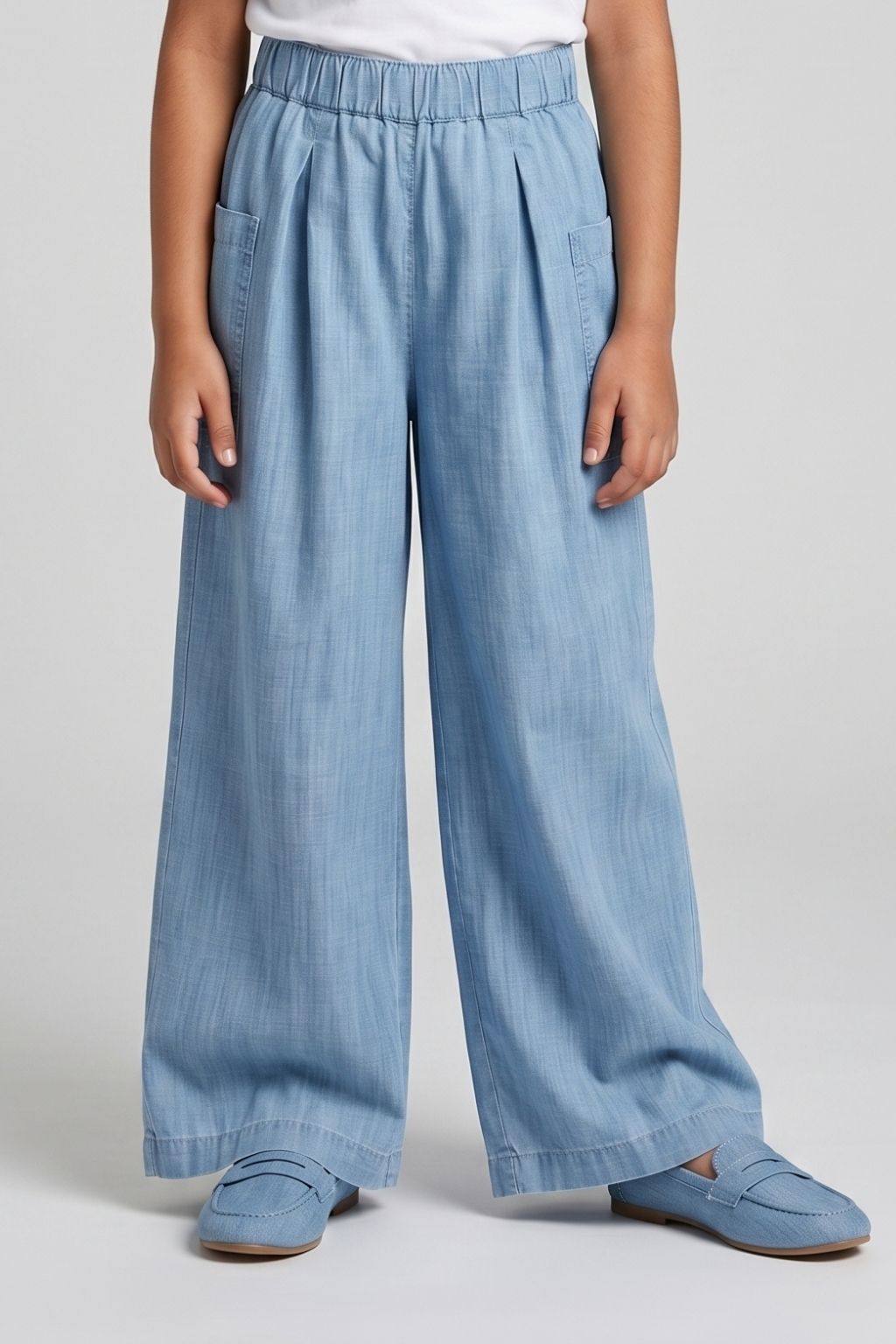 Light Blue Wide-Leg Pants P1675