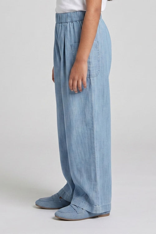 Light Blue Wide-Leg Pants P1675