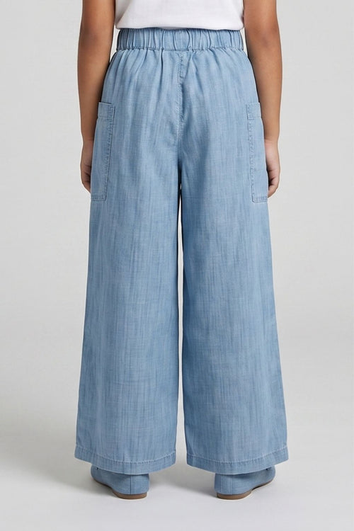 Light Blue Wide-Leg Pants P1675