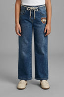 Heart Patch Dark Blue Denim Jeans 1676