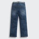 Tiny Girl Dark Blue Denim Jeans with Heart Patch for Girls