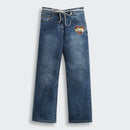 Tiny Girl Dark Blue Denim Jeans with Heart Patch for Girls
