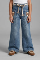 Light Blue Bear Patch Kids Jeans P1687