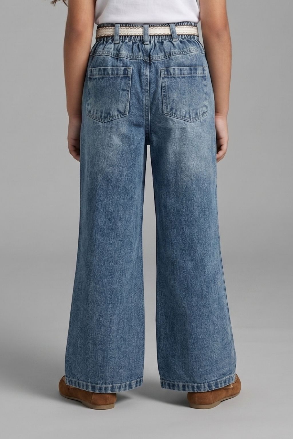 Light Blue Bear Patch Kids Jeans P1687