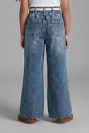 Light Blue Bear Patch Kids Jeans P1687