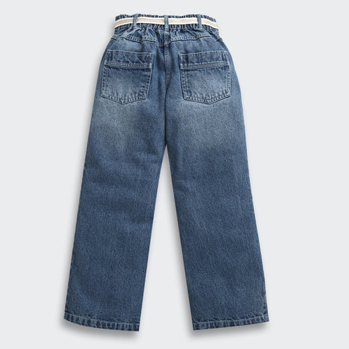 Bow Detail Light Blue Denim Jeans 1688