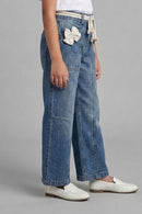 Bow Detail Light Blue Denim Jeans 1688