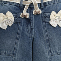 Tiny Girl Light Blue Denim Jeans with Bow Detail for Girls